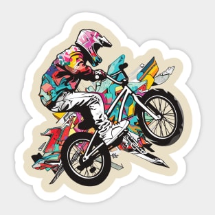 BMX Rider in Graffiti Colors Sticker